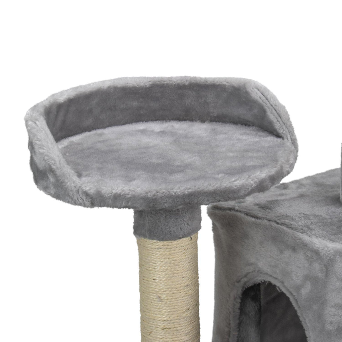 AQPET FRIENDS arbre à chat Berlin 135 cm avec niche, aire de jeux et griffoir pour chats, couleur grise