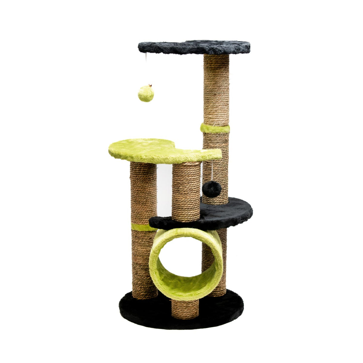 AQPET FRIENDS griffoir Madrid - 86 Cm, vert/noir, pour chats, jeu, détente et divertissement