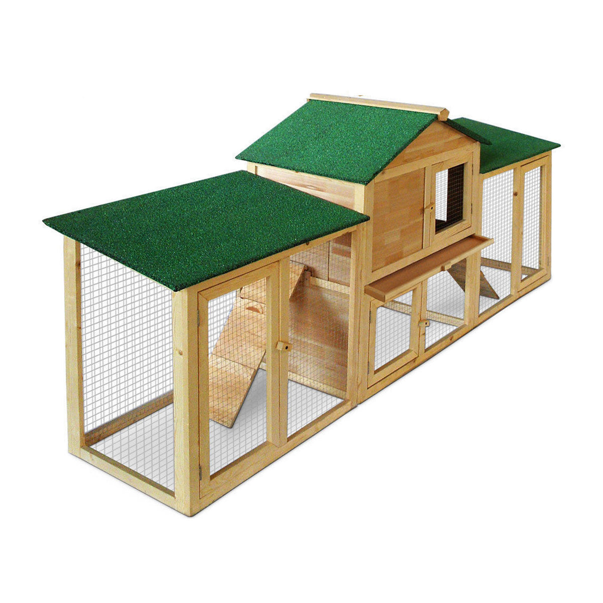 AQPET FRIENDS Cage pour lapins, clapier avec toit, taille XL, pour extérieur, en bois, à deux niveaux, 147X53X85h cm