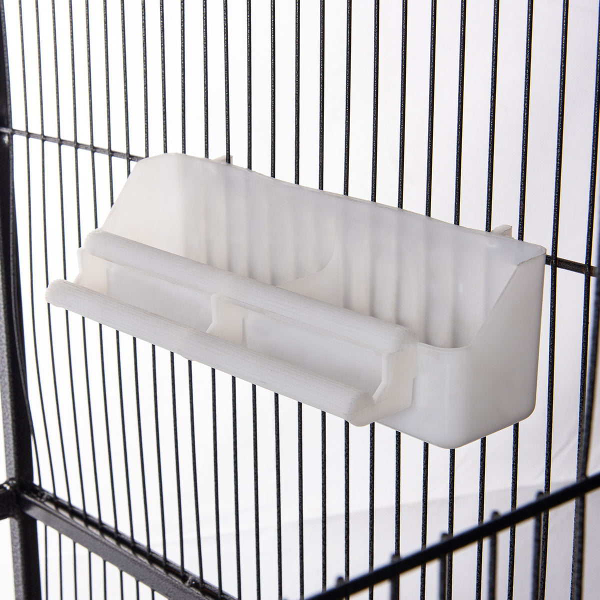 AQPET FRIENDS Volière avec toit pour grands oiseaux et canaris, cage en métal avec pied et roulettes, adaptée à l’intérieur et à l’extérieur, dimensions 157x52x52 cm, noire