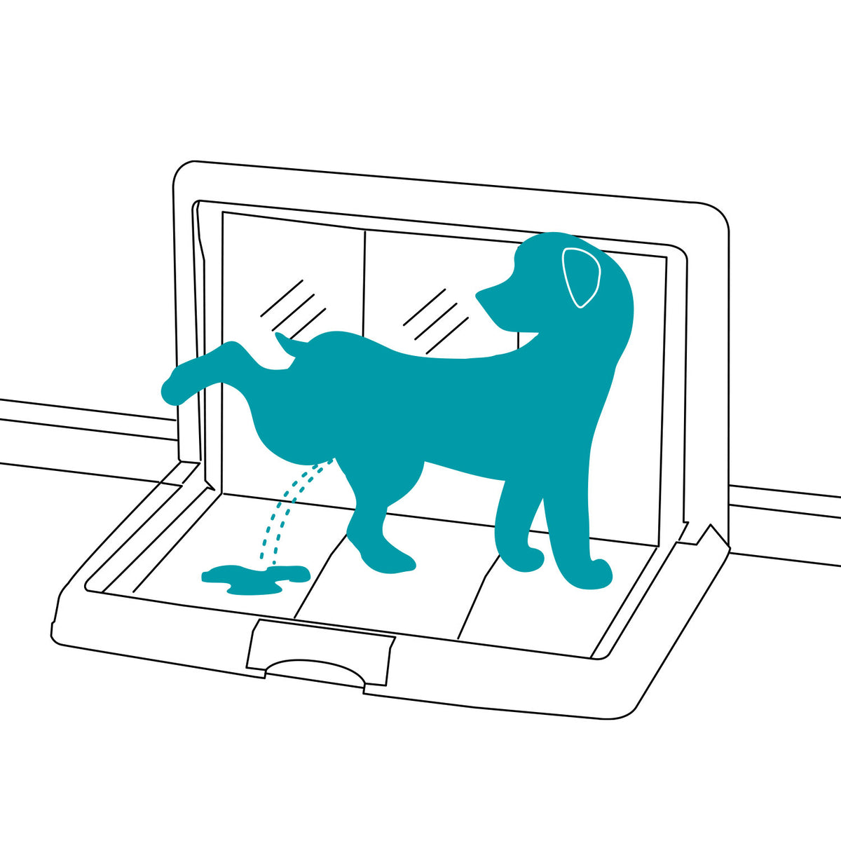 AQPET FRIENDS Bac à litière pour chiens, toilette pliable 86x62 cm, plateau pour tapis absorbants, idéal pour l'apprentissage des chiots et l'utilisation à la maison