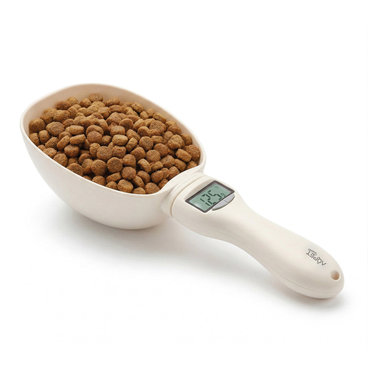 AQPET FRIENDS Balance numérique pour aliments pour chiens avec écran LCD facile à lire, cuillère doseuse de précision pour aliments et croquettes, poids jusqu’à 800gr.