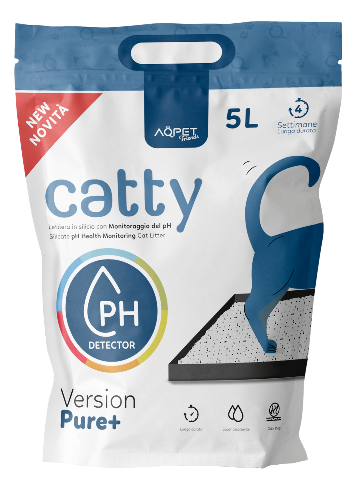 AQPET FRIENDS Litière en silice Catty parfum contrôle du pH pour chats, super absorbante, anti-odeurs, hygiène du chat
