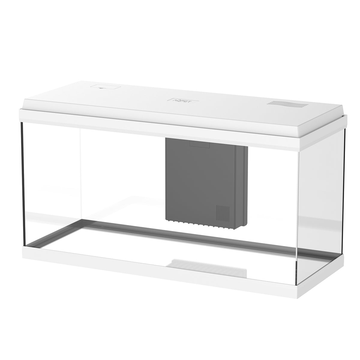 AQPET AQUARIUM SIMPLY LED 100 BLANC COMPLET AVEC DOUBLE ÉCLAIRAGE, FILTRE ET CHAUFFAGE - 80X32X45 H CM