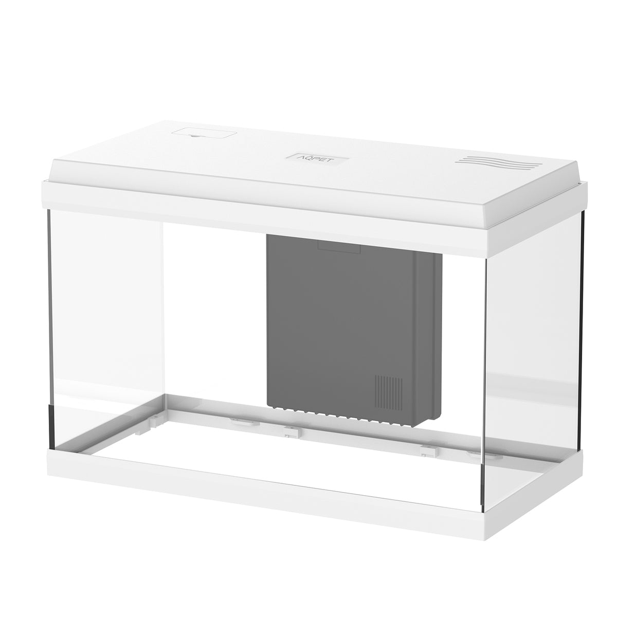 AQPET AQUARIUM SIMPLY LED 60 BLANC COMPLET AVEC ÉCLAIRAGE, FILTRE ET CHAUFFAGE - 59X30X39 H CM